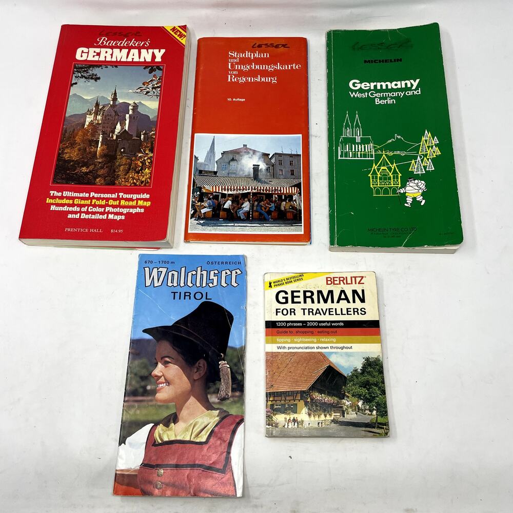 Lot of Vintage 70s 80s Germany Maps Tour Books Travel Guides Language